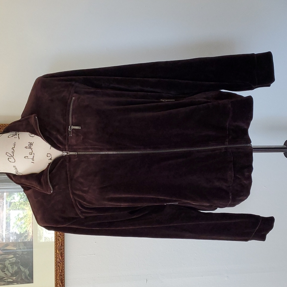 Lauren, brown velour zip up jacket